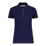 Lacoste Logo Applique Slim-Fit Pikétröja Blue, Dam