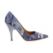 Moschino Vintage Denim Patchwork Pumps Blue, Dam