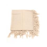 Brunello Cucinelli Lyxig Cashmere Siden Vinterscarf Beige, Dam