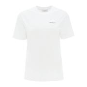 Off White T-shirt med diagonal linje brodyr White, Dam