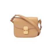 A.p.c. Läder crossbodyvskor Beige, Dam