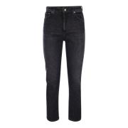 Dondup Slim-Fit Stretch Denim Jeans Black, Dam