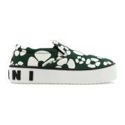 Marni Bomull Slip-On Sneakers Green, Herr