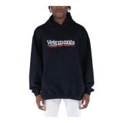 Vetements Kampanjlogotyp Hoodie Black, Herr