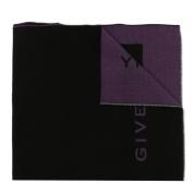 Givenchy Logomönstrad Stickad Halsduk med Fransar Black, Herr