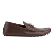 Gucci Kaffebruna läderkörloafers Brown, Herr