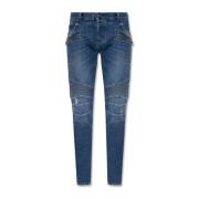 Balmain Slim Fit Jeans Uppgradera Stilfull Högkvalitativ Blue, Herr