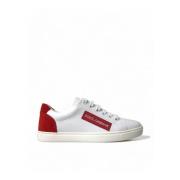 Dolce & Gabbana Klassiska Vita Röda Läder Sneakers White, Dam