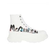 Alexander McQueen Canvas Tread Slick Sneakers White, Herr