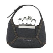 Alexander McQueen Jewelled Hobo Handväska Blue, Dam