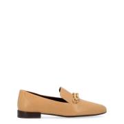 Tory Burch Jessa Läderloafer i Cuoio Beige, Dam