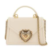 Dolce & Gabbana Liten Devotion Handväska med Metallhjärta White, Dam