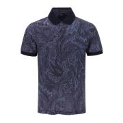 Etro Stilfull Polo Shirt med Paisley Print Blue, Herr