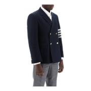 Thom Browne Dubbelknäppt jacka med 4-Bar motiv Blue, Herr