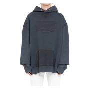 Maison Margiela Blå Nummer Logo Oversized Hoodie Blue, Herr