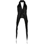 Rick Owens Svart T-Halter Topp Black, Dam