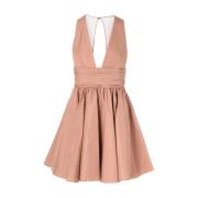 Pinko Champagne Taffeta Mini Klänning Brown, Dam