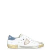 Philippe Model Paris X Vit Läder Sneaker med Denim Detaljer Multicolor...