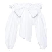 Patou Vit Bomull Poplin Crop Top White, Dam