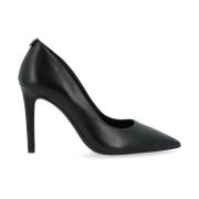 Michael Kors Svart Läder Hög Pump Black, Dam