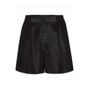 Valentino Svarta Siden Shorts med Elastisk Midja Black, Herr