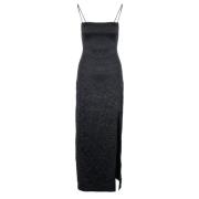 Ganni Krusad Satin Midi Slip Klänning Black, Dam