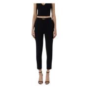 Elisabetta Franchi Stretch Crepe Rak Byxa - Svart Black, Dam