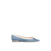 Roger Vivier Denim Spänne Ballerinaskor Blue, Dam