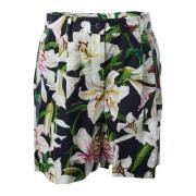 Dolce & Gabbana Kvinnors Lilies Shorts Multicolor, Dam