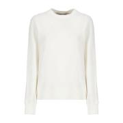 Golden Goose Vit Bomull Crewneck Sweatshirt med Metalliska Stjärnor Wh...