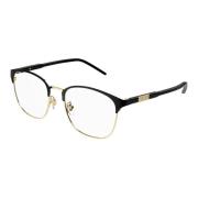 Gucci Black Gold Eyewear Frames Black, Unisex