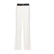 Msgm Wide Trousers White, Dam