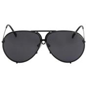 Porsche Design Dark Ruthenium/Grey Silver Mirror Sunglasses Black, Uni...