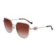 Liu Jo Rose Gold/Light Brown Shaded Sunglasses Pink, Dam