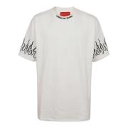 Vision OF Super Svarta Flammor Vit T-shirt White, Herr