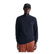 Gant Klassisk Bomull Piqué Half-Zip Tröja Blue, Herr