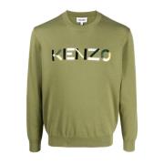 Kenzo Round-neck Knitwear Green, Herr