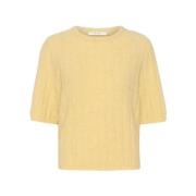 Gestuz Stickad T-shirt Yellow, Dam