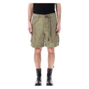 Sacai Nylon Cargo Shorts med Banddetaljer Green, Herr