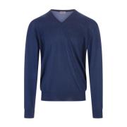 Fedeli V-neck Knitwear Blue, Herr