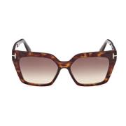 Tom Ford Cat-Eye Solglasögon Brun Gradient Linser Brown, Unisex