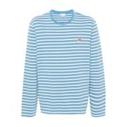 Maison Kitsuné Long Sleeve Tops Blue, Herr