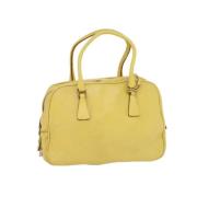 Prada Vintage Pre-owned Laeder handvskor Yellow, Dam