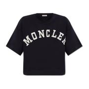 Moncler T-shirt med logotyp Blue, Dam