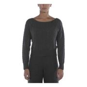 Guess Round-neck Knitwear Gray, Dam