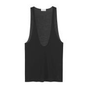 Saint Laurent Sleeveless Tops Black, Dam