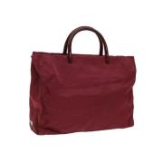 Prada Vintage Pre-owned Nylon handvskor Red, Dam