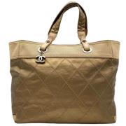 Chanel Vintage Pre-owned Canvas totevskor Yellow, Dam