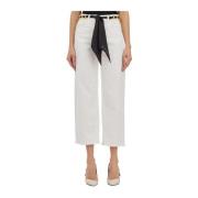 Elisabetta Franchi Wide Trousers White, Dam