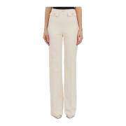 Elisabetta Franchi Straight Trousers White, Dam